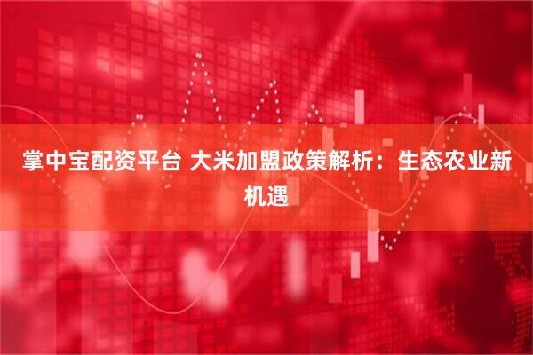 掌中宝配资平台 大米加盟政策解析：生态农业新机遇